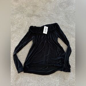 Black off shoulder long sleeve top